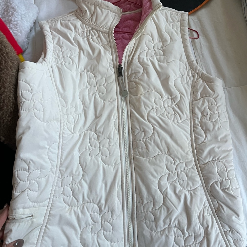 White Quilted Sleeveless Vest